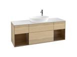 Villeroy und Boch Finion Waschtischunterschrank G981GNPC 160cm, Abdeckplatte white matt, Emotion, Regale Walnut Veneer, Oak Veneer