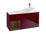 Villeroy und Boch Finion Waschtischunterschrank G921GNHB 120cm, Abdeckplatte white matt, Emotion, Regale Walnut Veneer, Peony Matt