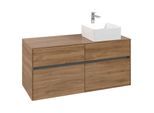 Villeroy und Boch Collaro Waschtischunterschrank C04300RH 120x54,8x50cm, Waschtisch rechts, Kansas Oak