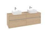 Villeroy und Boch Collaro Waschtischunterschrank C05200VJ 160 x 54,8 x 50 cm, für 2 Waschtische, Nordic Oak