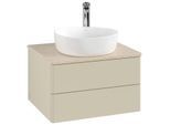 Villeroy und Boch Antao Waschtisch-Unterschrank K18053HJ 60x36x50cm, Hahnloch, Waschbeckenplattenfarbe botticino, silk grey matt lacquer