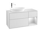 Villeroy und Boch Finion Waschtischunterschrank F931MTMT 120cm, Abdeckplatte white matt, Regale White matt lacquer, White matt lacquer