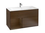 Villeroy und Boch Finion Waschtischunterschrank F030GNGN 99,6x59,1x49,8cm, Regal links Walnut veneer, Walnut veneer