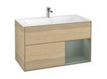 Villeroy und Boch Finion Waschtischunterschrank F040GMPC 99,6x59,1x49,8cm, Regal rechts Olive Matt Lacquer, Oak Veneer