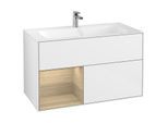 Villeroy und Boch Finion Waschtischunterschrank F030PCGF 99,6x59,1x49,8cm, Regal links Oak Veneer, Glossy white lacquer