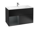 Villeroy und Boch Finion Waschtischunterschrank F030HGPD 99,6x59,1x49,8cm, Regal links Midnight Blue Matt Lacquer, Black matt lacquer