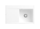 Villeroy und Boch Subway Style 45 Flat Flächenbündige Spüle 33471FR1 rechts, mit Ablaufgarnitur, Handbetätigung, weiß alpin CeramicPlus, 78 x 51 cm