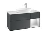 Villeroy und Boch Finion Waschtischunterschrank F951MTHG 120cm, Abdeckplatte white matt, Regale White matt lacquer, Midnight Blue Matt Lacquer