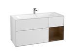 Villeroy und Boch Finion Waschtischunterschrank F070GNMT 119,6x59,1cm, Regal rechts Walnut veneer, White matt lacquer