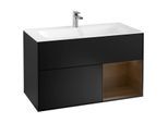 Villeroy und Boch Finion Waschtischunterschrank G040GNPD 99,6x59,1cm, Emotion, Regal rechts Walnut veneer, Black matt lacquer