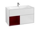 Villeroy und Boch Finion Waschtischunterschrank G030HBMT 99,6x59,1cm, Wandbeleuchtung, Regal links Peony, White matt lacquer