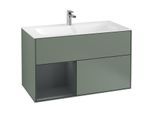 Villeroy und Boch Finion Waschtischunterschrank G030HGGM 99,6x59,1cm, Wandbeleuchtung, Regal links Midnight Blue Matt Lacquer, Olive Matt Lacquer