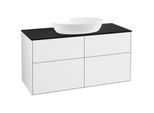 Villeroy und Boch Finion Waschtischunterschrank FA3200GF 120x60,3cm, Abdeckplatte black matt, Glossy white lacquer