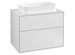 Villeroy und Boch Finion Waschtischunterschrank F63100MT 80x60,3x50,1mm, Glass White Matt, White matt lacquer