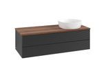 Villeroy und Boch Antao Waschtisch-Unterschrank K23112PD 120x36x50cm, Waschbeckenplattenfarbe warm walnut, black matt lacquer