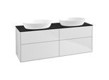 Villeroy und Boch Finion Waschtischunterschrank GA8200MT 160x60,3cm, Emotion, Abdeckplatte black matt, White matt lacquer