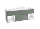 Villeroy und Boch Finion Waschtischunterschrank F741GFGM 160x60,3x50,1cm, Regale Glossy white lacquer, Olive Matt Lacquer