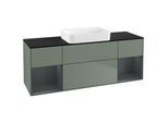 Villeroy und Boch Finion Waschtischunterschrank G742HGGM 160x60,3x50,1cm, Regale Midnight matt lacquer, Olive Matt Lacquer