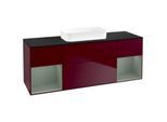 Villeroy und Boch Finion Waschtischunterschrank F742GMHB 160x60,3x50,1cm, Regale Olive matt lacquer, Peony Matt