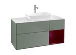 Villeroy und Boch Finion Waschtischunterschrank G831HBGM 120cm, Abdeckplatte white matt, Emotion, Regale Peony matt lacquer, Olive Matt Lacquer