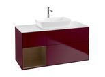 Villeroy und Boch Finion Waschtischunterschrank G821GNHB 120cm, Abdeckplatte white matt, Emotion, Regale Walnut Veneer, Peony Matt