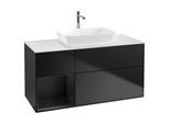 Villeroy und Boch Finion Waschtischunterschrank G821PDPD 120cm, Abdeckplatte white matt, Emotion, Regale Black matt lacquer, Black matt lacquer