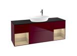 Villeroy und Boch Finion Waschtischunterschrank G982PCHB 160cm, Abdeckplatte black matt, Emotion, Regale Oak Veneer, Peony Matt