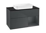 Villeroy und Boch Finion Waschtischunterschrank F662HGHG 100x60,3x50,1cm, Regal rechts Midnight Blue Matt Lacquer, Midnight Blue Matt Lacquer