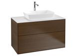 Villeroy und Boch Finion Waschtischunterschrank G76100GN 100x60,3cm, Emotion, Abdeckplatte white matt, Walnut veneer