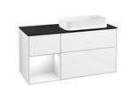 Villeroy und Boch Finion Waschtischunterschrank F682GFGF 120x60,3x50,1cm, Regal links Glossy white lacquer, Glossy white lacquer
