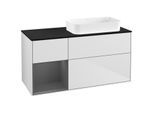 Villeroy und Boch Finion Waschtischunterschrank F682GKMT 120x60,3x50,1cm, Regal links Anthracite matt, White matt lacquer