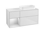 Villeroy und Boch Finion Waschtischunterschrank F681MTMT 120x60,3x50,1cm, Regal links White matt lacquer, White matt lacquer