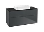 Villeroy und Boch Finion Waschtischunterschrank G67200HG 120x60,3x50,1cm, Glass Black Matt, Midnight Blue Matt Lacquer