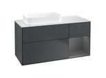 Villeroy und Boch Finion Waschtischunterschrank F691GKHG 120x60,3x50,1cm, Regal rechts Anthracite matt, Midnight Blue Matt Lacquer
