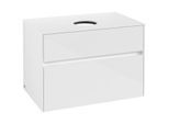 Villeroy und Boch Collaro Waschtischunterschrank C03700DH 80 x 54,8 x 50 cm, Waschtisch mittig, Glossy White