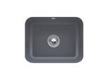 Villeroy und Boch Unterbauspüle 670601i4 mit Ablaufgarnitur, Handbetätigung, Befestigungssatz, Graphit