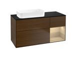 Villeroy und Boch Finion Waschtischunterschrank G692PCGN 120x60,3x50,1cm, Regal rechts Oak Veneer, Walnut veneer