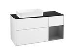 Villeroy und Boch Finion Waschtischunterschrank F692GKGF 120x60,3x50,1cm, Regal rechts Anthracite matt, Glossy white lacquer