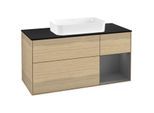 Villeroy und Boch Finion Waschtischunterschrank G712GKPC 120x60,3x50,1cm, Regal rechts Anthracite matt, Oak Veneer
