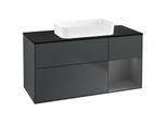 Villeroy und Boch Finion Waschtischunterschrank F712GKHG 120x60,3x50,1cm, Regal rechts Anthracite matt, Midnight Blue Matt Lacquer