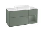 Villeroy und Boch Finion Waschtischunterschrank F711GMGM 120x60,3x50,1cm, Regal rechts Olive Matt Lacquer, Olive Matt Lacquer