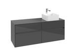 Villeroy und Boch Collaro Waschtischunterschrank C04700FP 140 x 54,8 x 50 cm, Waschtisch rechts, Glossy Grey