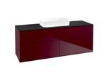 Villeroy und Boch Finion Waschtischunterschrank F73200HB 160x60,3x50,1cm, Glass Black Matt, Peony Matt