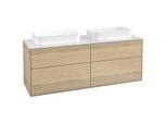 Villeroy und Boch Finion Waschtischunterschrank F72100PC 160x60,3x50,1cm, Glass White Matt, Oak Veneer