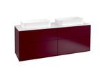Villeroy und Boch Finion Waschtischunterschrank F72100HB 160x60,3x50,1cm, Glass White Matt, Peony Matt