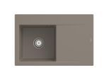 Villeroy und Boch Subway Style 45 Flat Einbauspüle 334801TR links, mit Ablaufgarnitur, Handbetätigung, timber CeramicPlus, 78 x 51 cm