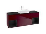 Villeroy und Boch Finion Waschtischunterschrank G862PDHB 160cm, Abdeckplatte black matt, Emotion, Regale Black matt lacquer, Peony Matt