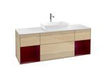 Villeroy und Boch Finion Waschtischunterschrank G861HBPC 160cm, Abdeckplatte white matt, Emotion, Regale Peony matt lacquer, Oak Veneer