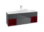 Villeroy und Boch Finion Waschtischunterschrank G861HBHG 160cm, Abdeckplatte white matt, Emotion, Regale Peony matt lacquer, Midnight Blue Matt Lacquer