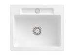 Villeroy und Boch Siluet Spüle 334601R1 mit Ablaufgarnitur und Handbetätigung, weiß